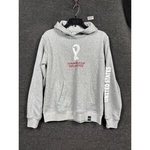 United States Hoodie Mens Small Gray FIFA World Cup Qatar 2022 Soccer Sweatshirt